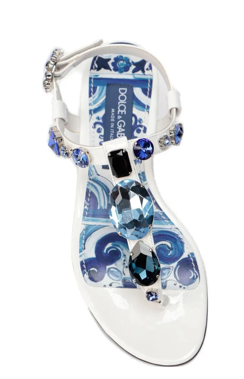 Dolce & Gabbana Gem Embellished Flat Sandals