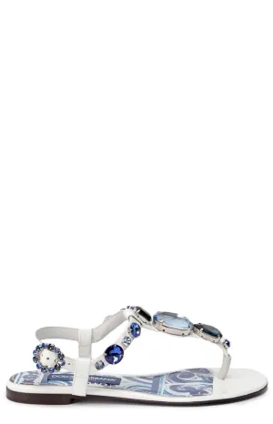 Dolce & Gabbana Gem Embellished Flat Sandals