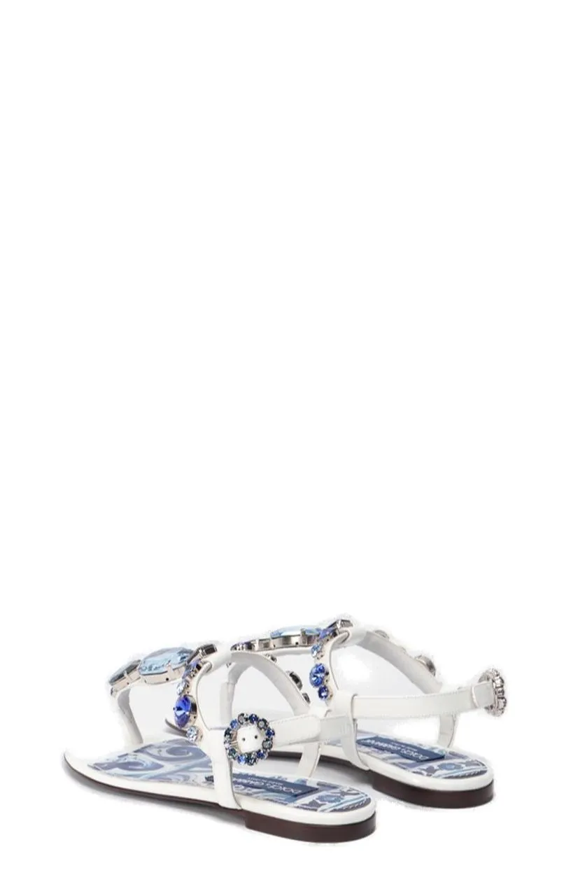 Dolce & Gabbana Gem Embellished Flat Sandals