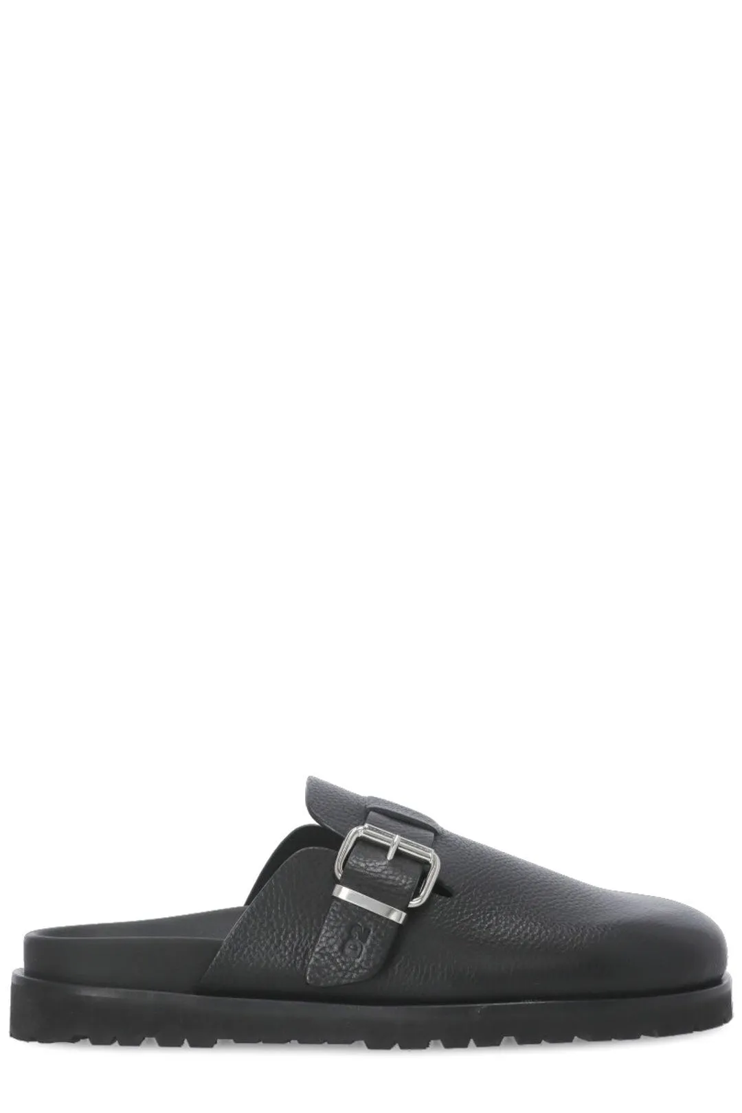 Dsquared2 Pebbled-Detailed Buckled Flat Mules