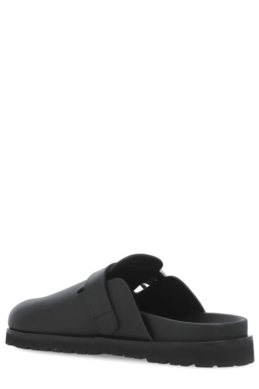 Dsquared2 Pebbled-Detailed Buckled Flat Mules