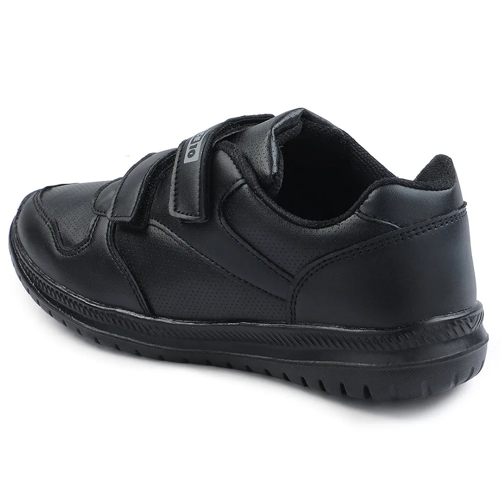 Force 10 Black Non Lacing Uniform School Shoes For Kids SKOLPRO-V By Liberty