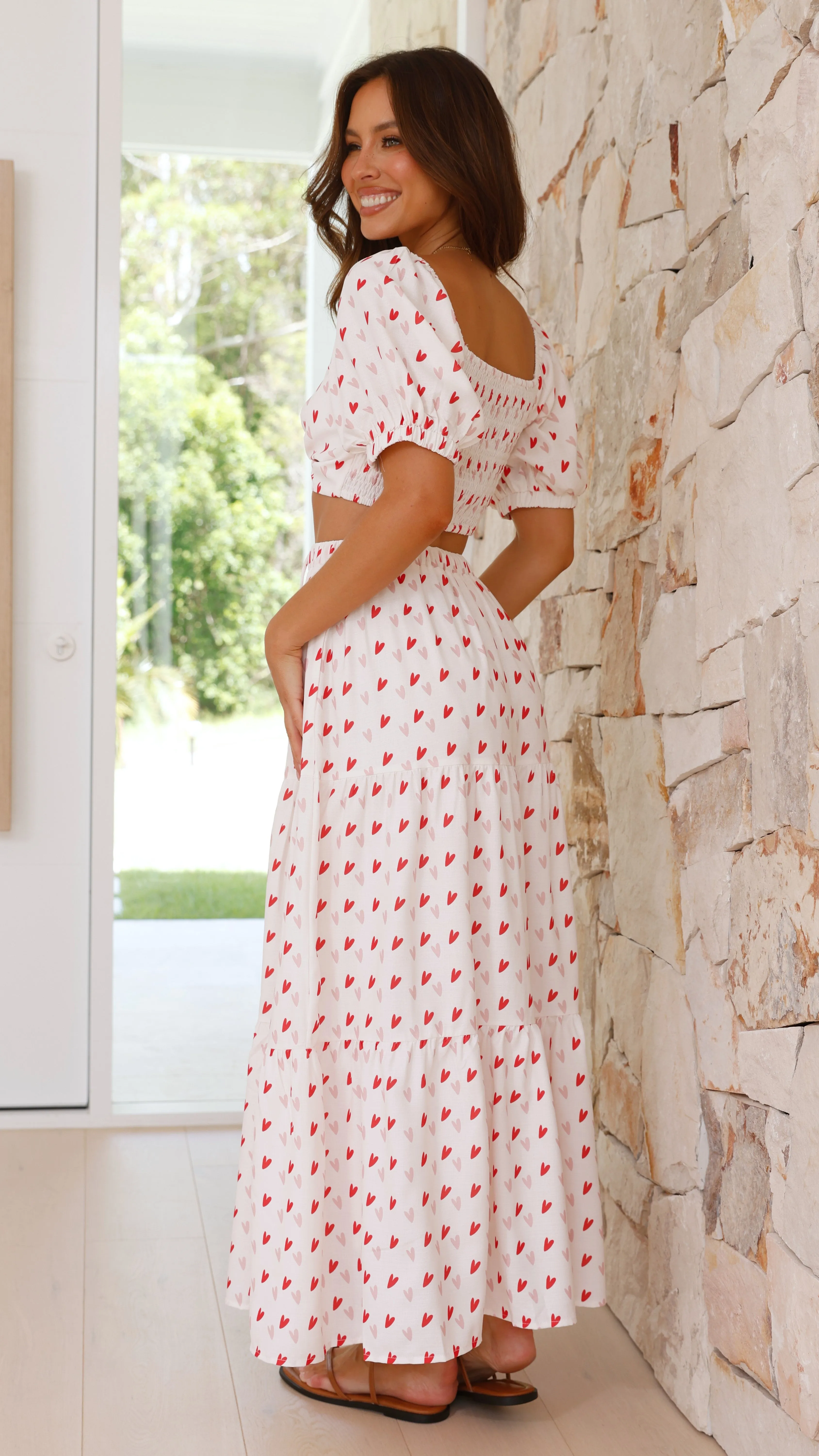 Jasmine Crop Top - Sweetheart Print