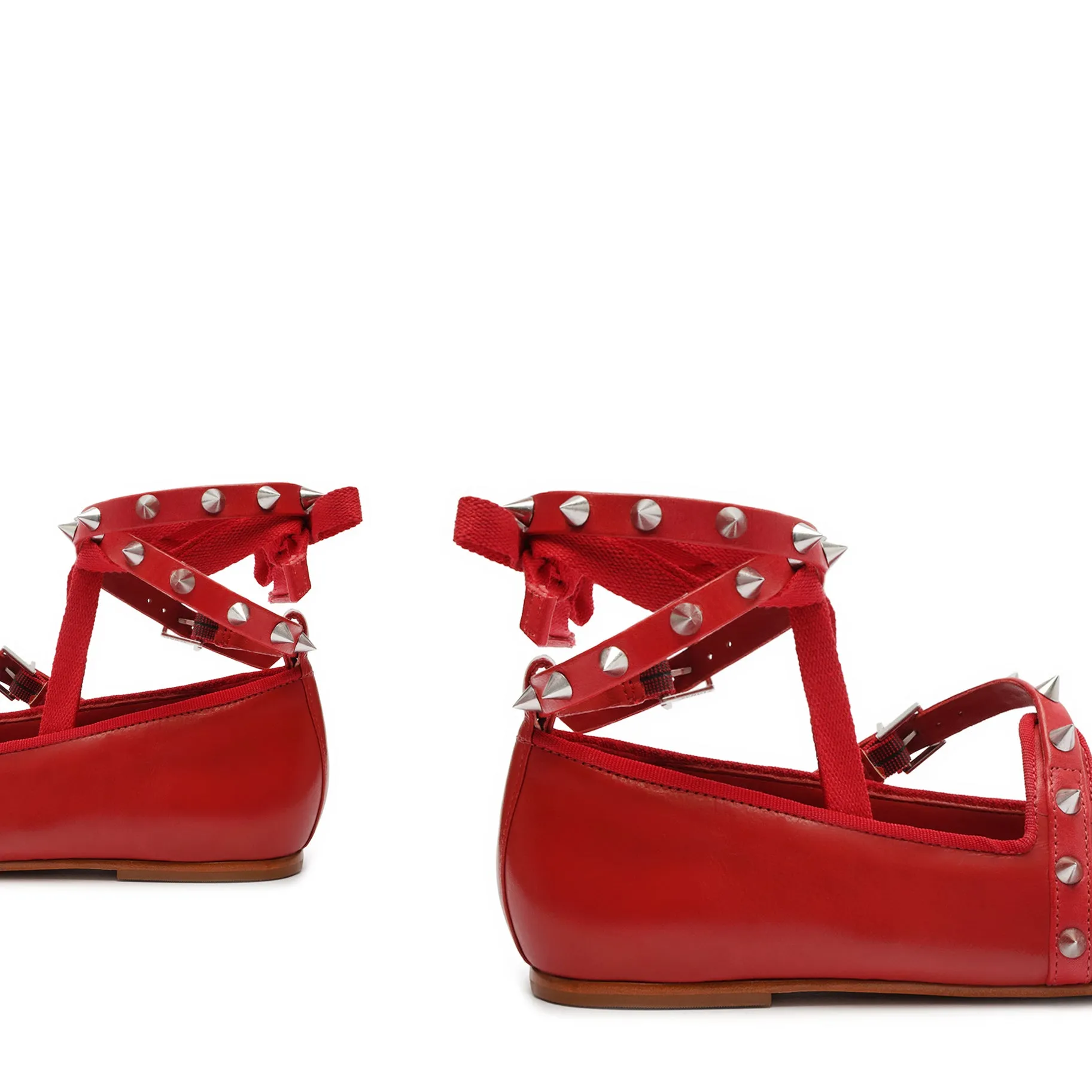 Larissa Lace Up Calf Leather Flat
