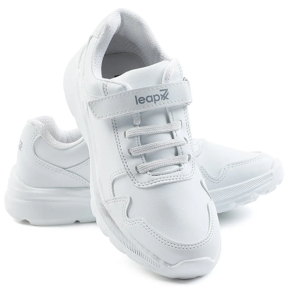 Leap7x White Velcro Uniform School Shoes For Kids SCHLPRO-3 By Liberty