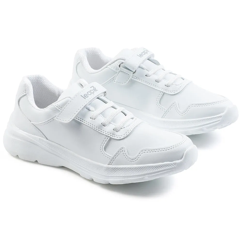 Leap7x White Velcro Uniform School Shoes For Kids SCHLPRO-3 By Liberty