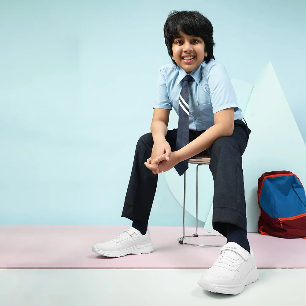 Leap7x White Velcro Uniform School Shoes For Kids SCHLPRO-3 By Liberty