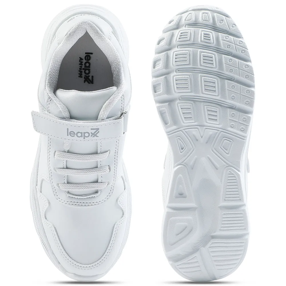 Leap7x White Velcro Uniform School Shoes For Kids SCHLPRO-3 By Liberty