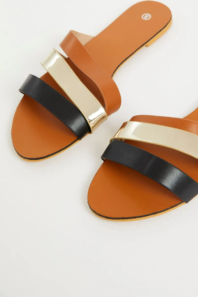 Multi Strap Flat Slides