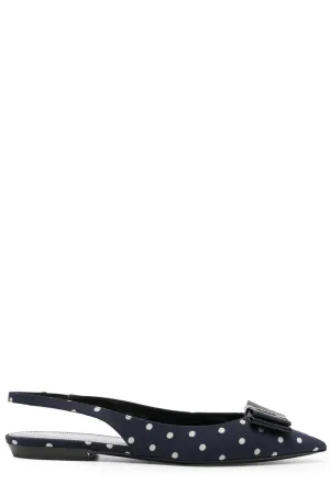 Saint Laurent Polka Dot Printed Flat Shoes