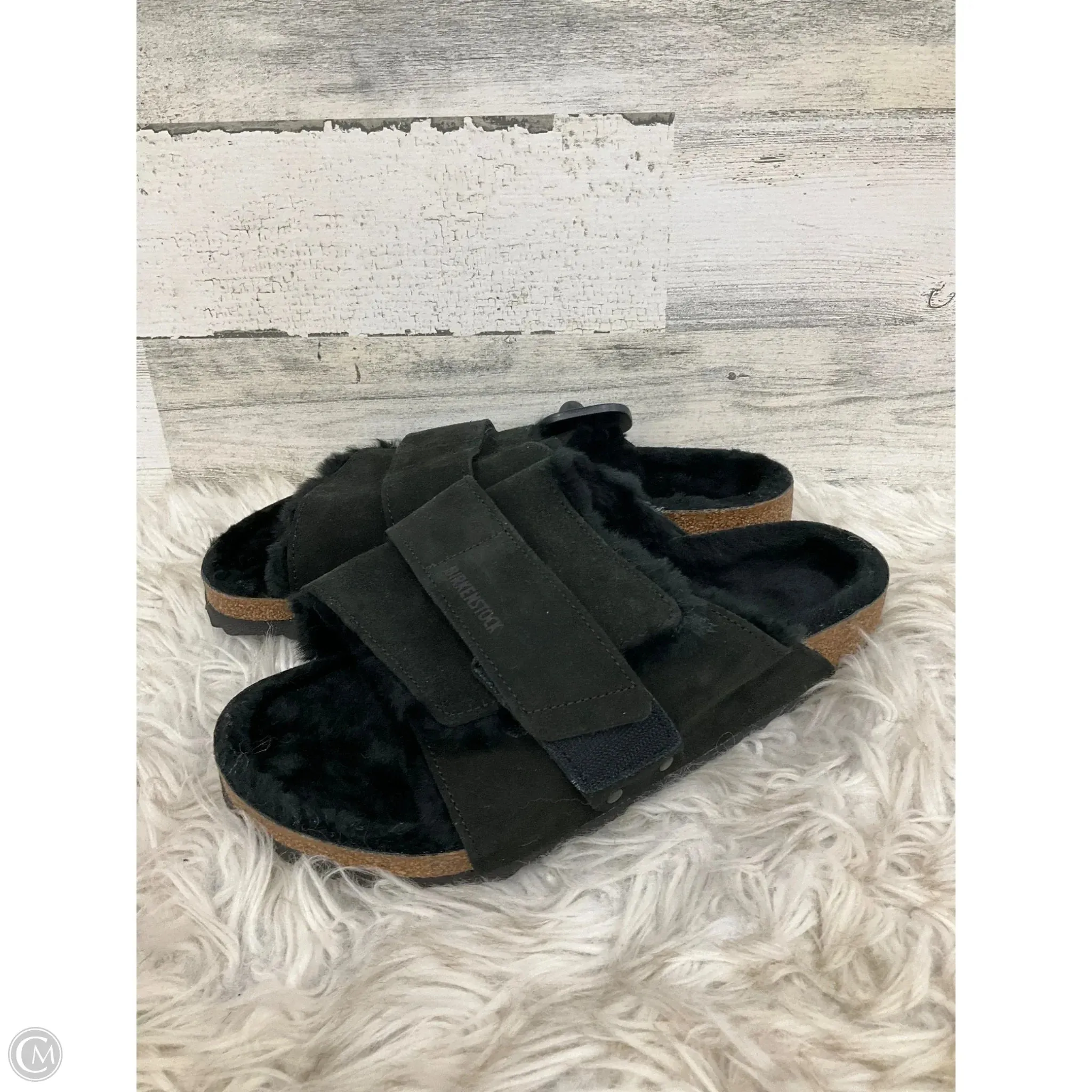 Sandals Flats By Birkenstock In Black, Size: 11.5