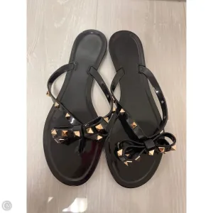 Sandals Flats By Clothes Mentor In Black, Size: 10.5