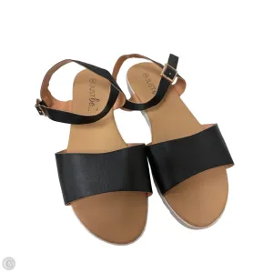Sandals Flats By Just Be In Black, Size: 9