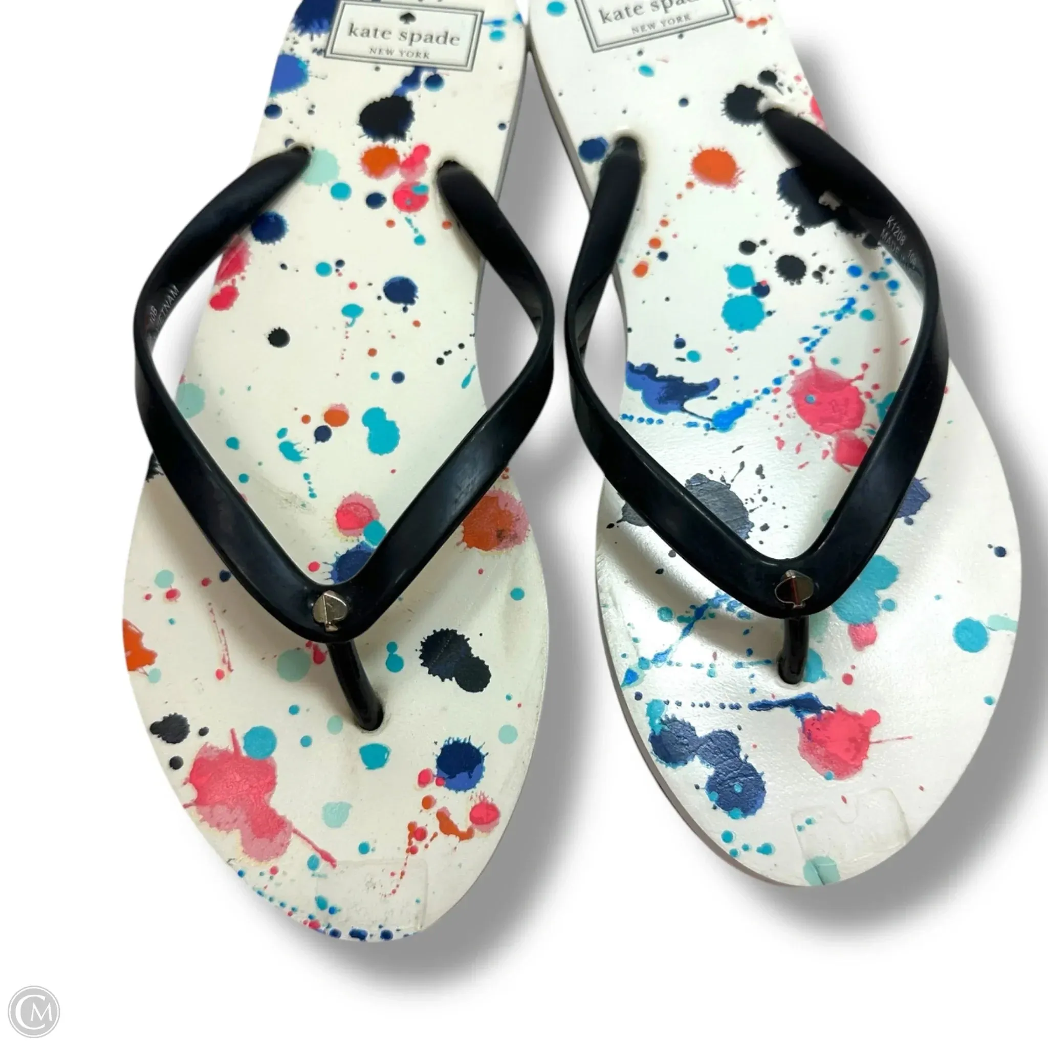 Sandals Flip Flops By Kate Spade In Black, Size: 10