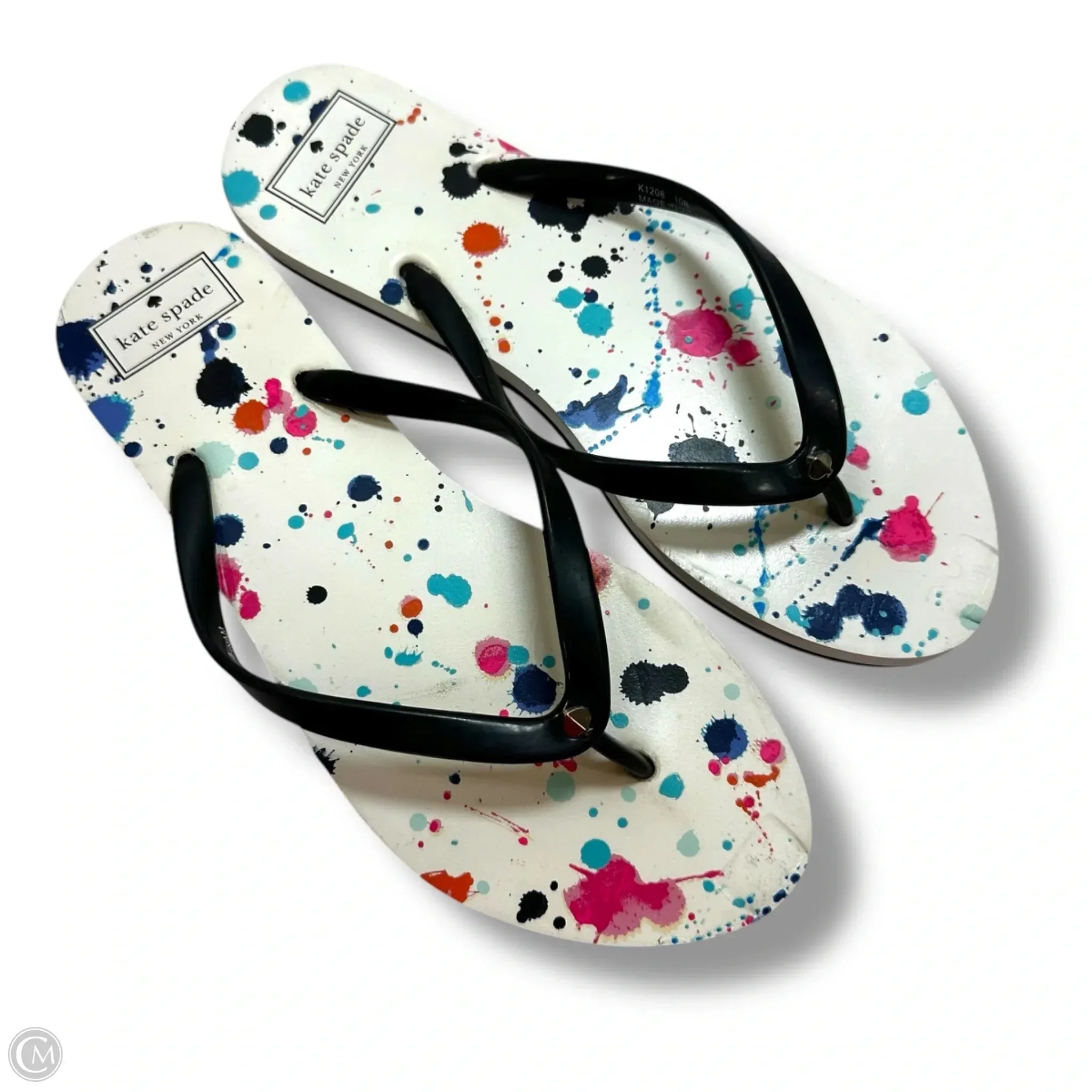 Sandals Flip Flops By Kate Spade In Black, Size: 10