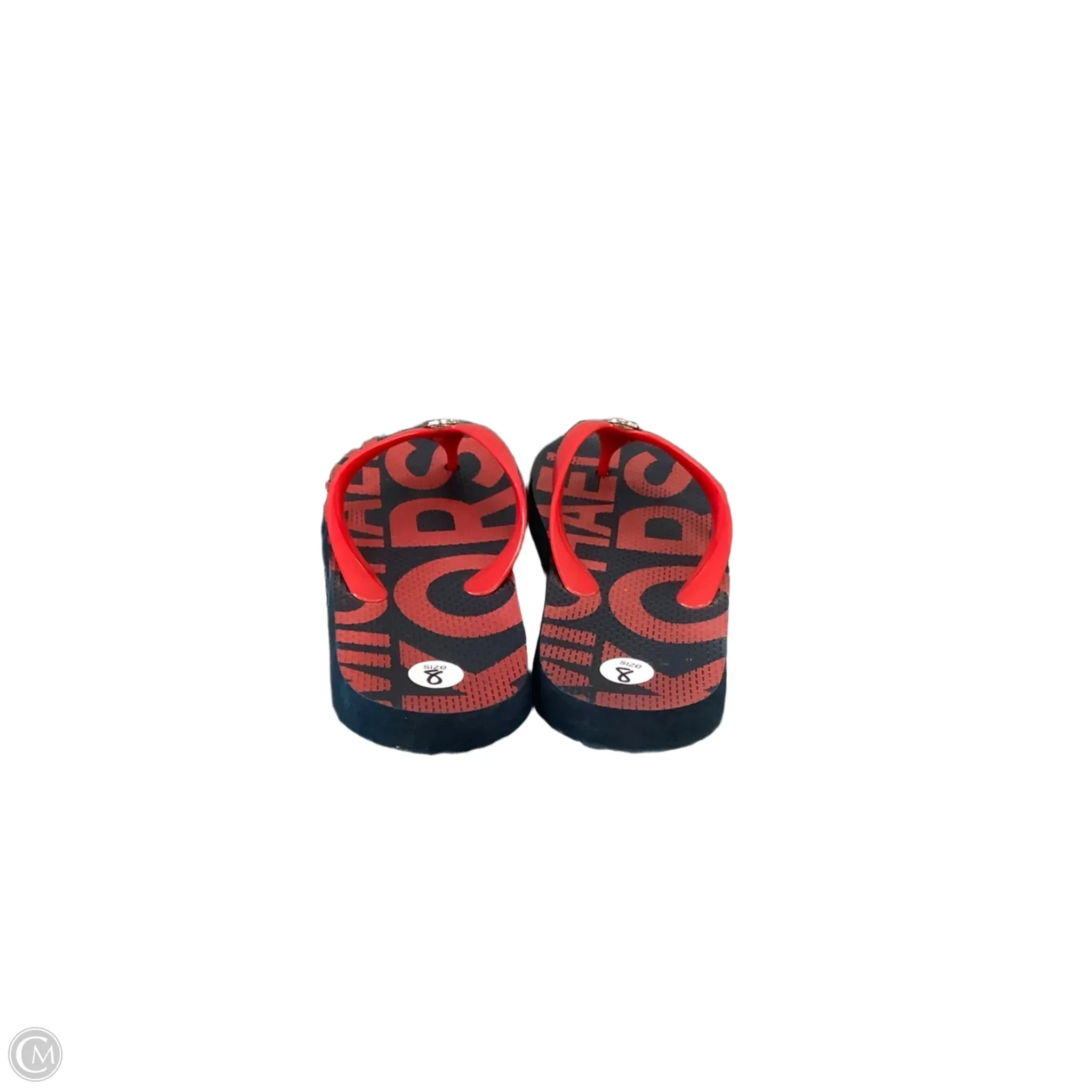 Sandals Flip Flops By Michael By Michael Kors In Black & Red, Size: 8