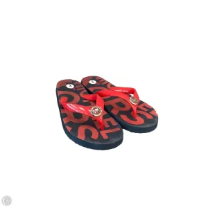 Sandals Flip Flops By Michael By Michael Kors In Black & Red, Size: 8