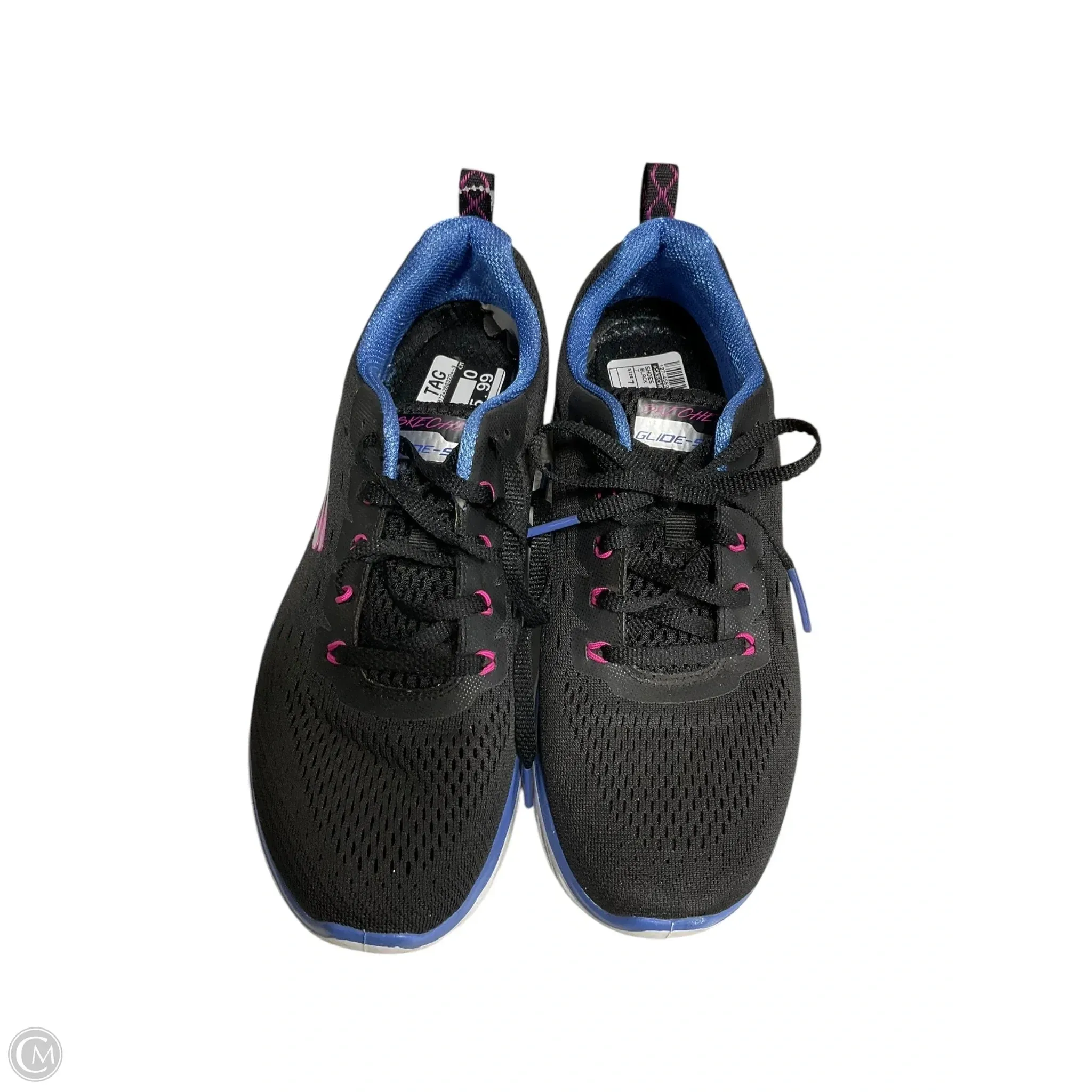 Shoes Athletic By Skechers In Black & Blue, Size: 7