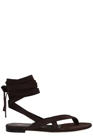 The Attico Beth Ankle Strap Flat Sandals