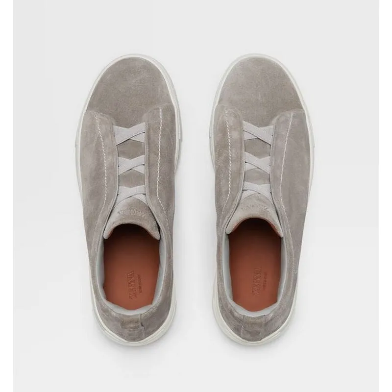 ZEGNA | Suede Triple Stitch Low Top Sneaker (2 Colors)
