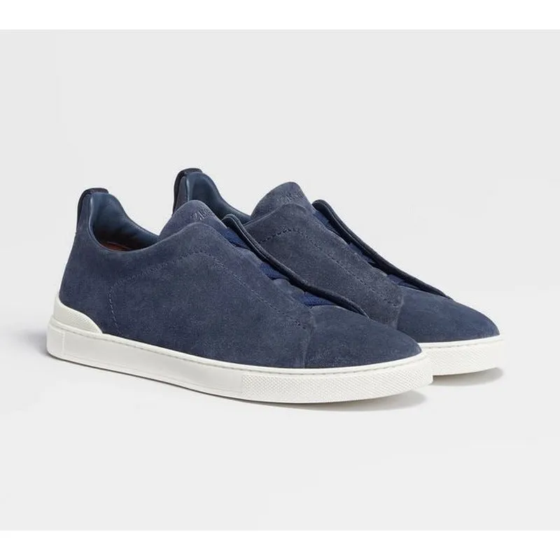 ZEGNA | Suede Triple Stitch Low Top Sneaker (2 Colors)