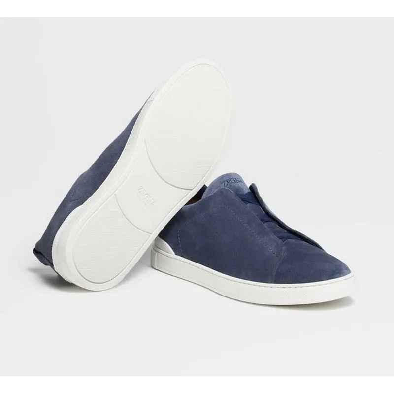 ZEGNA | Suede Triple Stitch Low Top Sneaker (2 Colors)