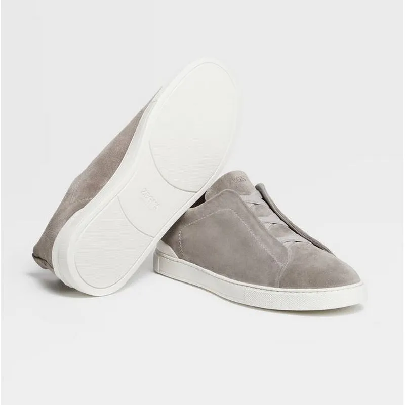 ZEGNA | Suede Triple Stitch Low Top Sneaker (2 Colors)
