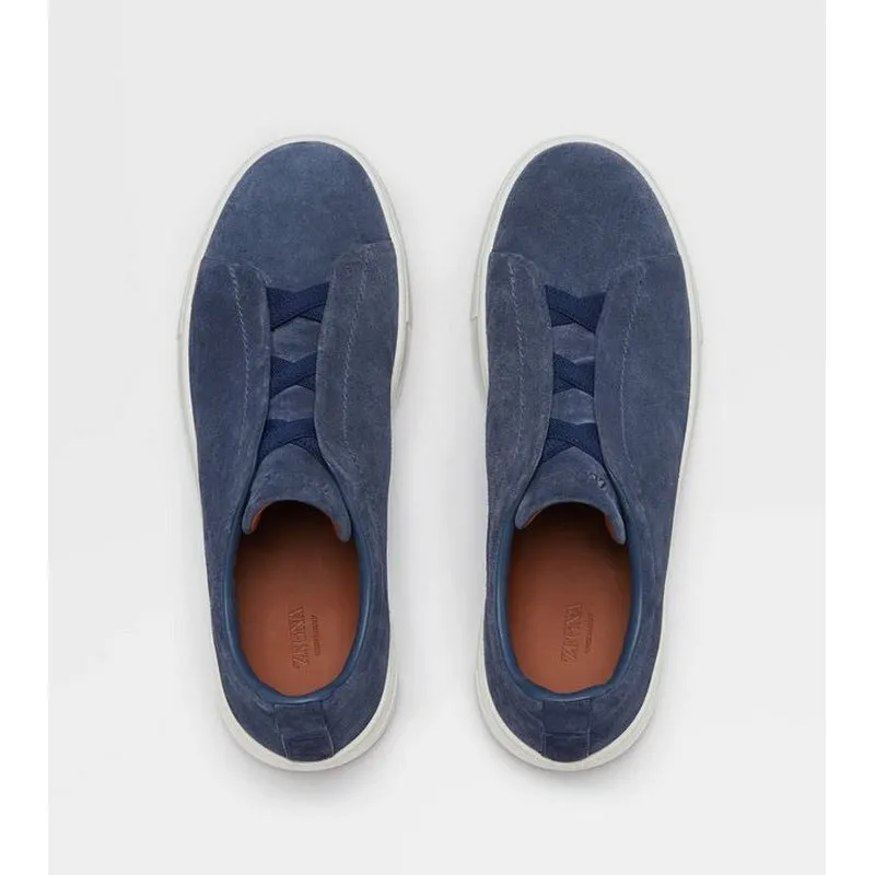 ZEGNA | Suede Triple Stitch Low Top Sneaker (2 Colors)